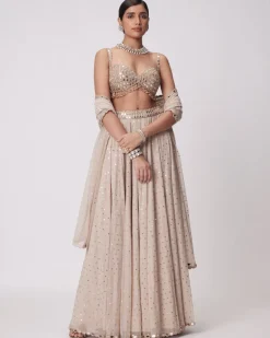 Light Beige Georgette Sharara Set