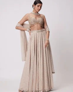 Light Beige Georgette Sharara Set