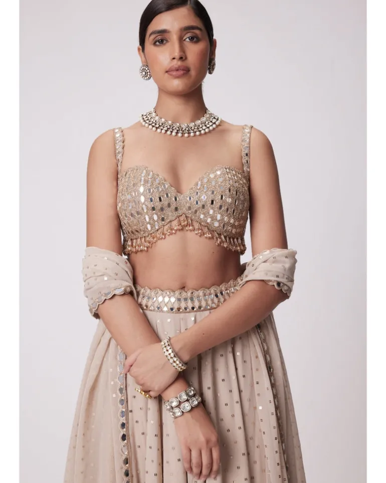 Light Beige Georgette Sharara Set