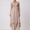 Light Beige High Low Kurta Set