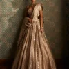 Light Beige Sequin Embroidered Lehenga Set