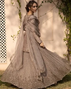 Light Brown Bootie Kurti And Lehenga Set