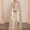 Light Nude Tulle Sari Set