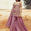 Lilac Embellished Sharara Set