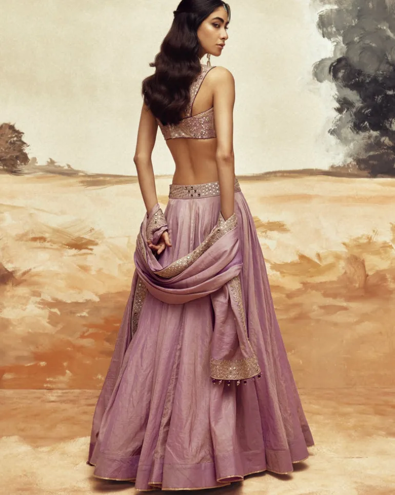 Lilac Johari Lehenga Set