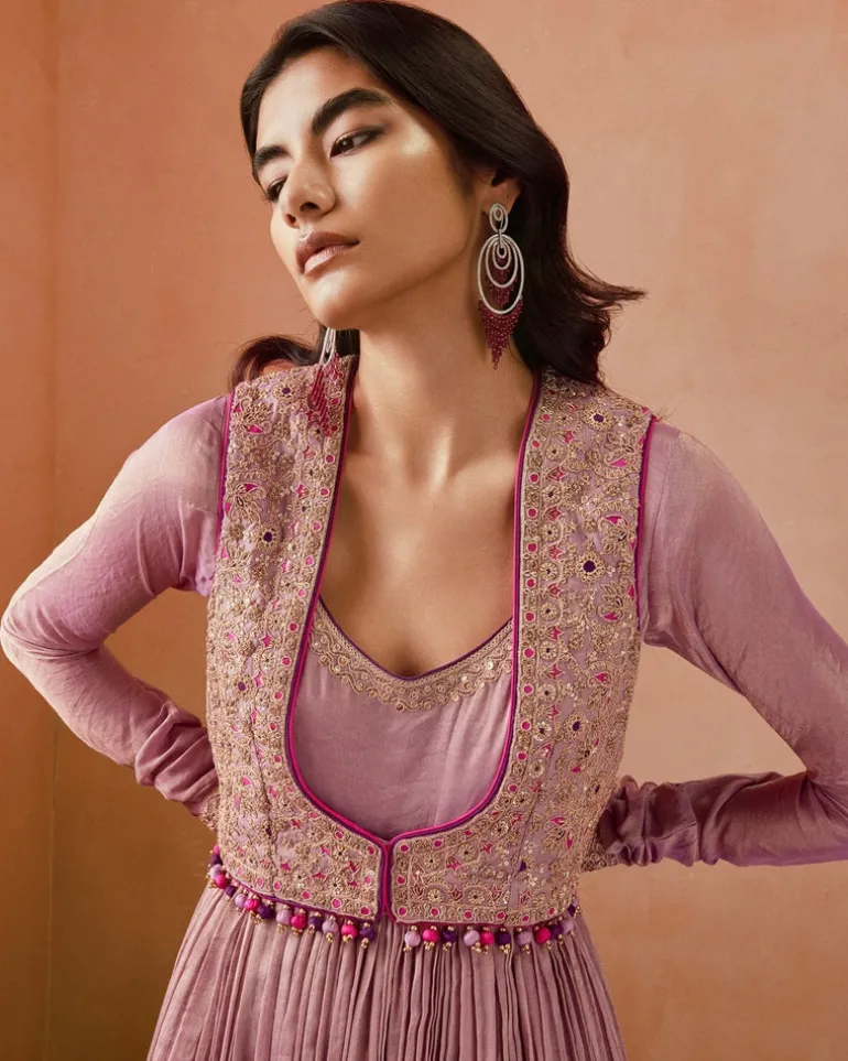 Lilac Koti Anarkali Set