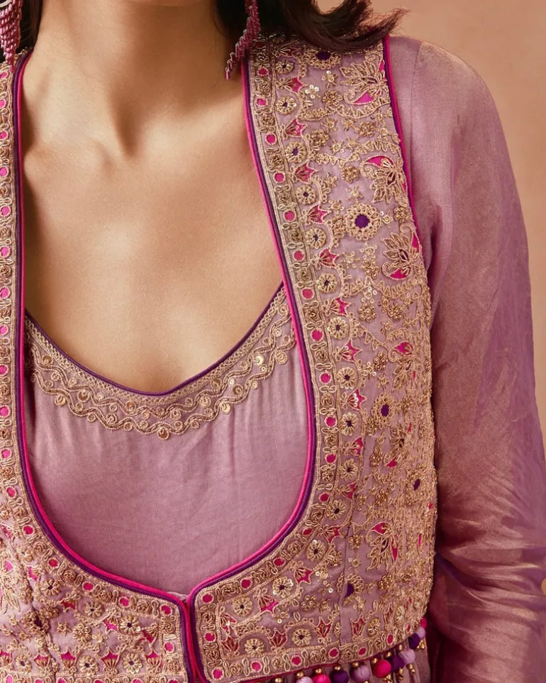 Lilac Koti Anarkali Set