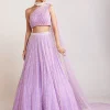 Lilac One Shoulder Lehenga Set