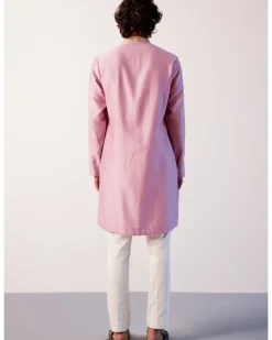 Lilac Silk Chanderi Embroidered Kurta Set