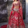 Lillian Red Raw Silk Bridal Lehenga Set