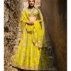 Lime Yellow Organza Lehenga Set