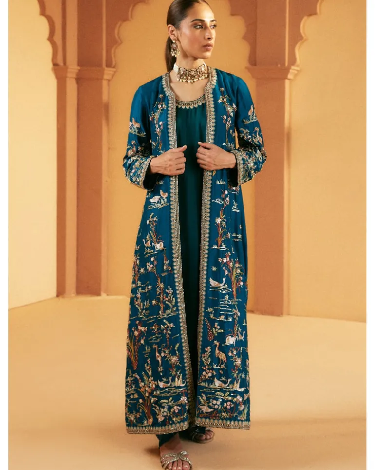 Long Borgia Jacket And Pinched Skirt Set