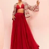 Love Red Lehenga With Short Jacket Set