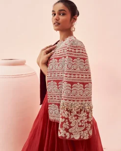 Love Red Lehenga With Short Jacket Set