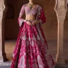Luxe Noir Fuchsia Lehenga Set