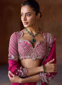 Luxe Noir Fuchsia Lehenga Set