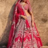 Lysandra Red Raw Silk Bridal Lehenga Set