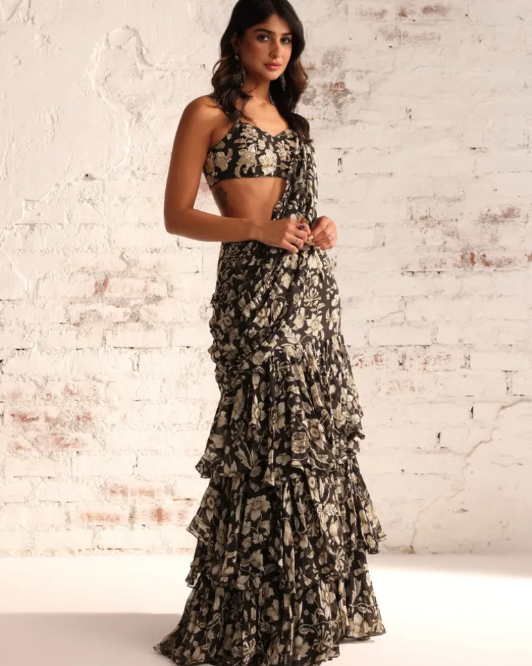 Mahira Ruffle Sari Set