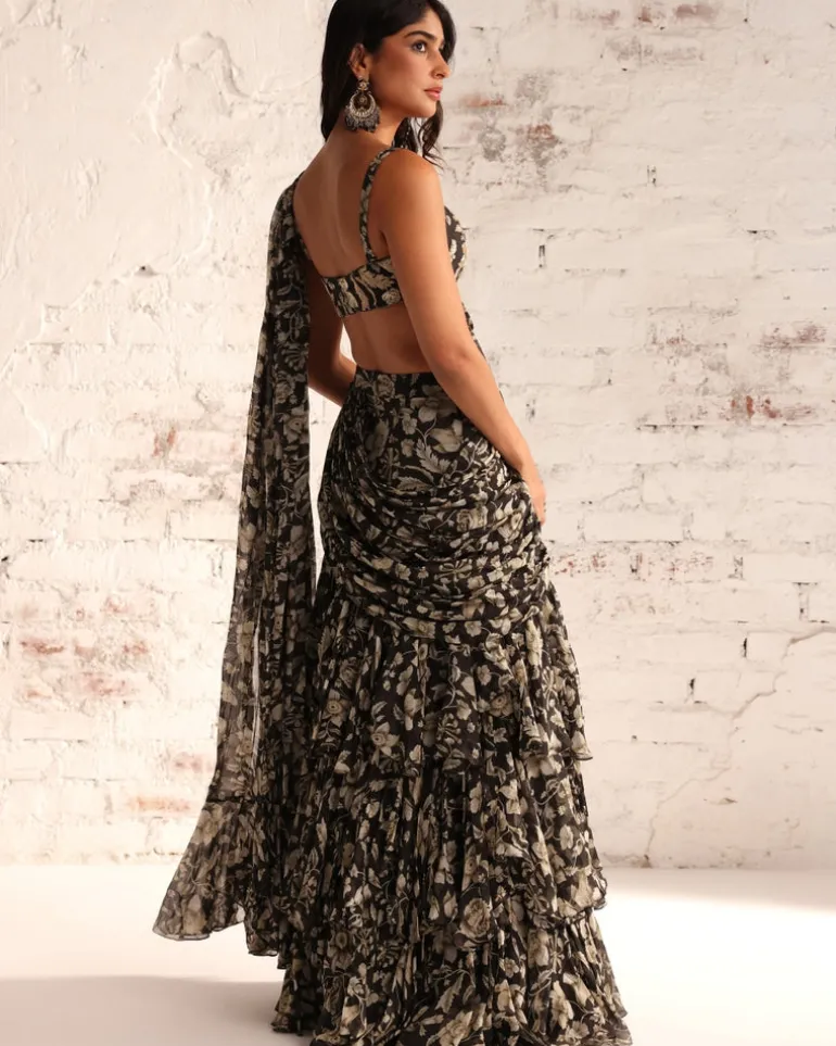 Mahira Ruffle Sari Set