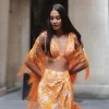 Mango & Coconut Floral Print Indo Western Set