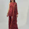 Maroon Printed Kurta Set