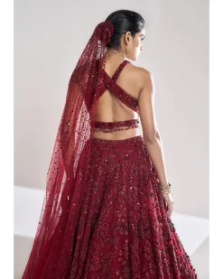 Maroon Sequin Lehenga Set