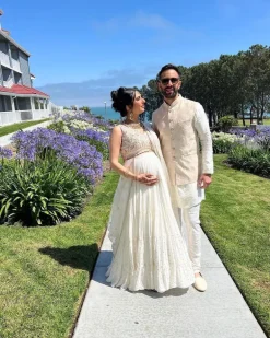 Maternity Ivory Meadow Lehenga
