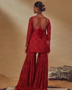 Maternity Red Printed Sharara Set