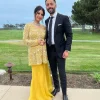 Maternity Sunrise Yellow Chevron Embroidered Jacket Set