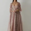 Mauve Embellished Anarkali Set
