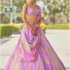 Mauve Multicolor Flower Lehenga Set