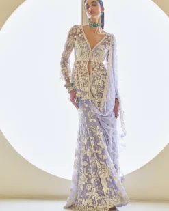 Mauve Pearl Sharara Set