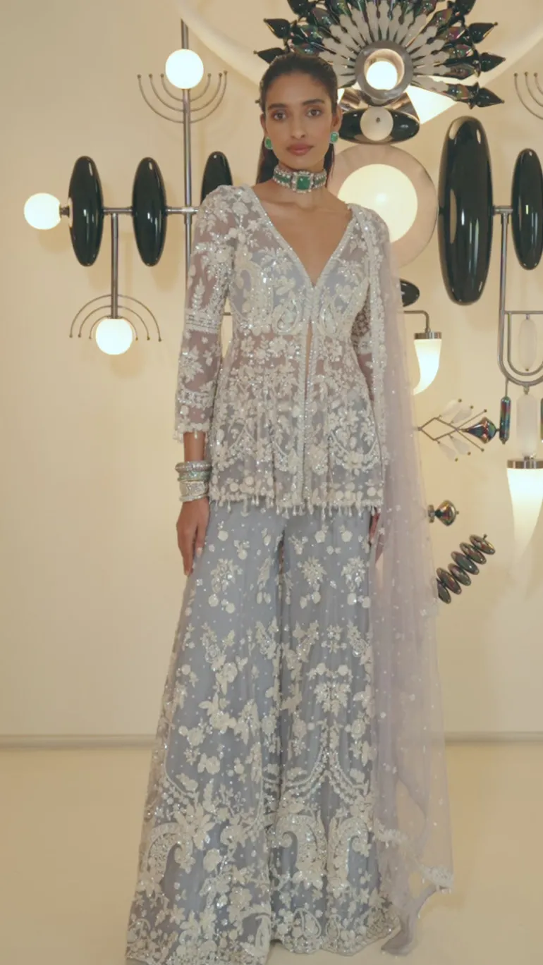 Mauve Pearl Sharara Set
