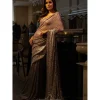 Mauve Silver Sequins Sari Set