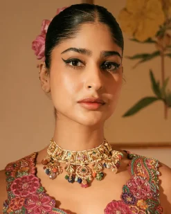 Meenu Multicolour Kundan Necklace Set