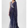 Metallic Structured Gown With Ruffle Braided Drape Set