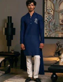 Mid Night Blue Goe Dragon Kurta Set