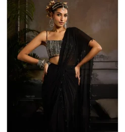 Midnight Glow Sari Set