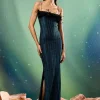 Midnight Knitted Column Gown