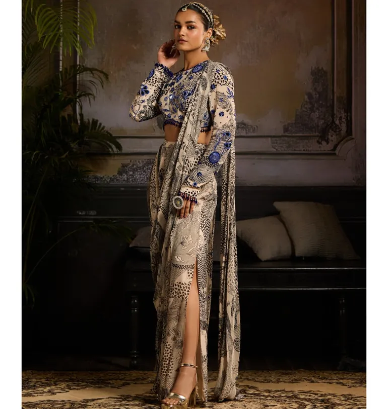 Midnight Mirage Pant Sari Set