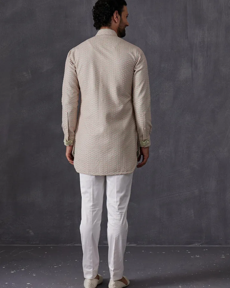 Mint And Pink Kurta Set
