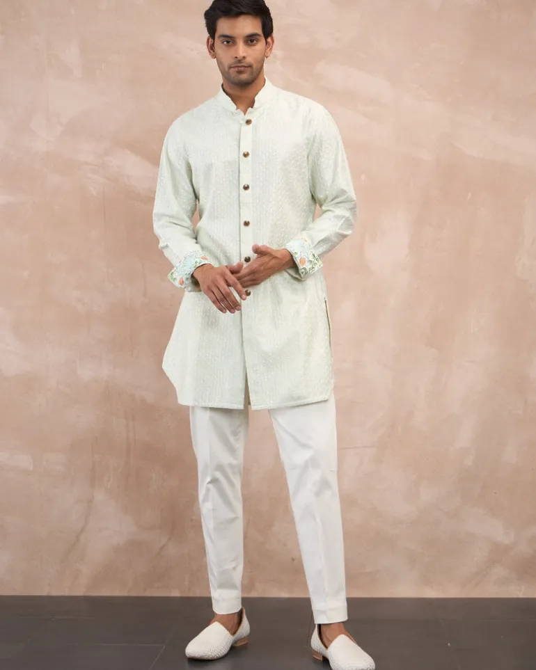 Mint Green Inara Motif Foe & Sb Kurta Set