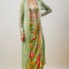 Mint Green Saisha Drape Skirt Set