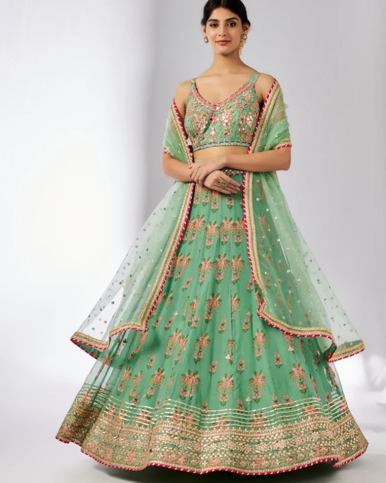 Mint Malini Lehenga Set