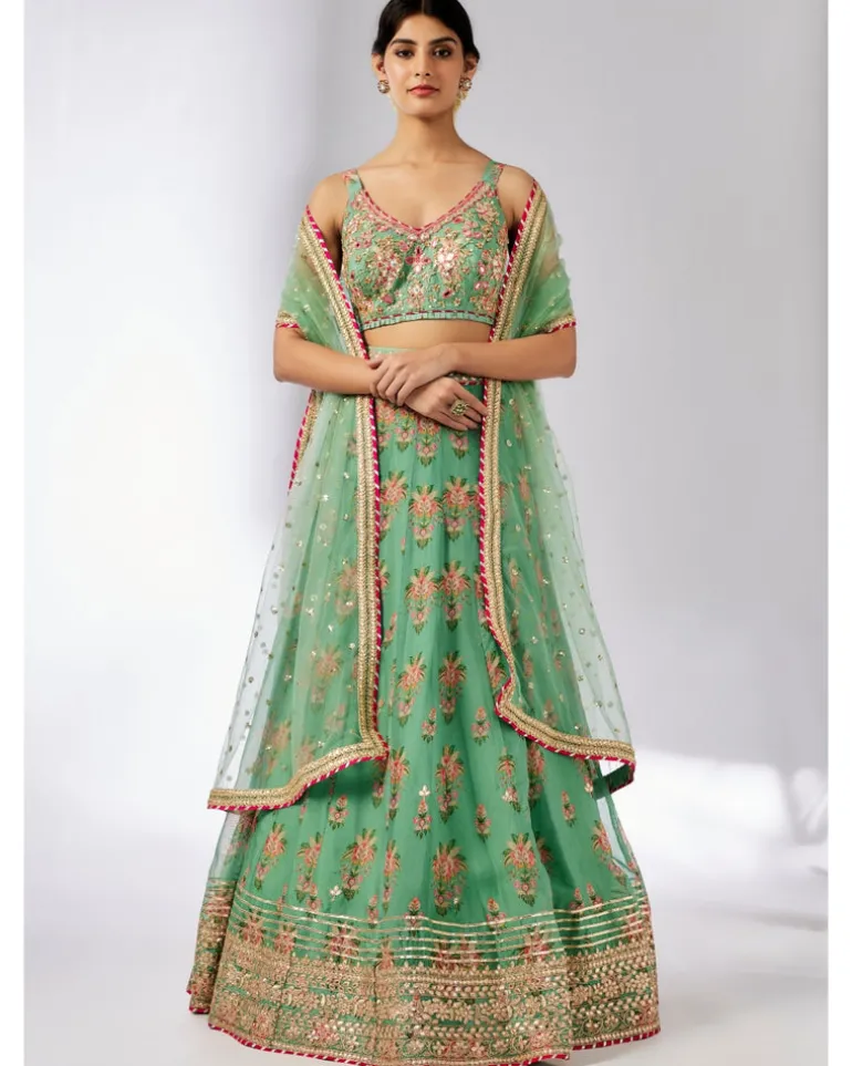 Mint Malini Lehenga Set