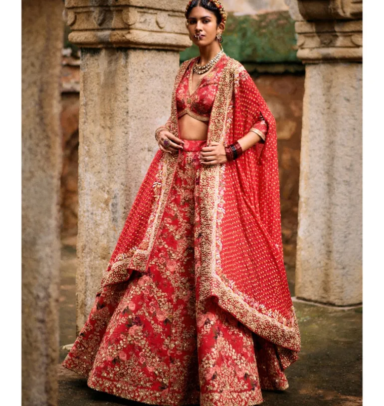 Monogram Floral Farshi Lehenga Set