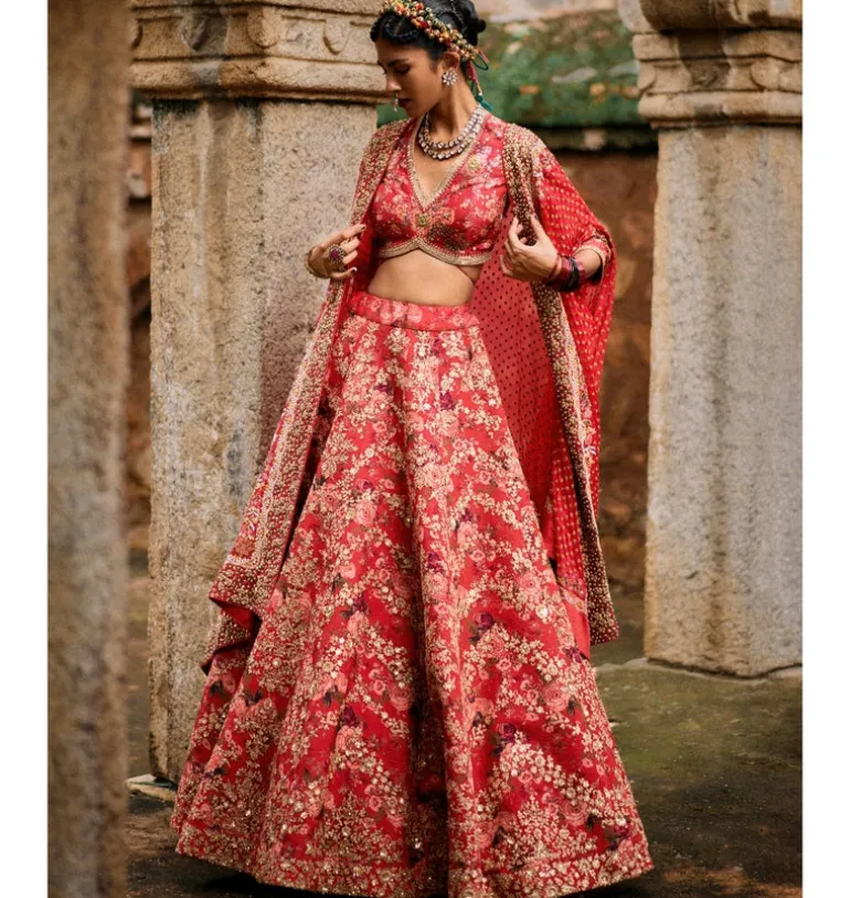 Monogram Floral Farshi Lehenga Set