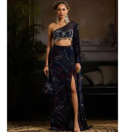 Moonlit Navy Skirt Set