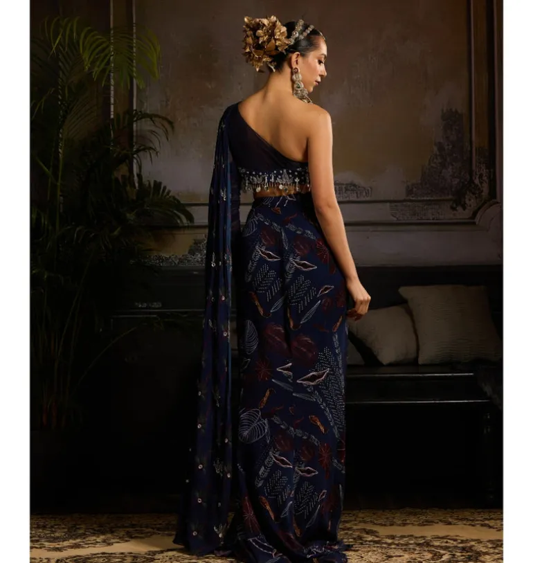 Moonlit Navy Skirt Set