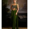 Moss Glow Pre-Draped Sari Set